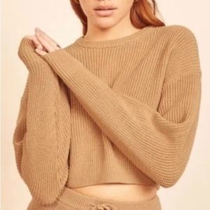 Reformation - Sami Cropped 100% Cotton Sweater, Size Large